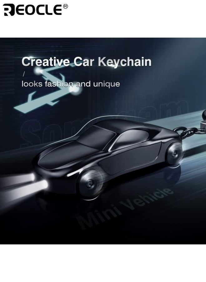 ريوكل سلسلة مفاتيح مصباح يدوي سبائك الزنك سلسلة مفاتيح السيارة مع 2 أوضاع حلقات مفاتيح LED للرجال والنساء ديكورات السيارات هدايا مثالية شخصية أزياء الإبداعية قلادة مفتاح السيارة - Image 4
