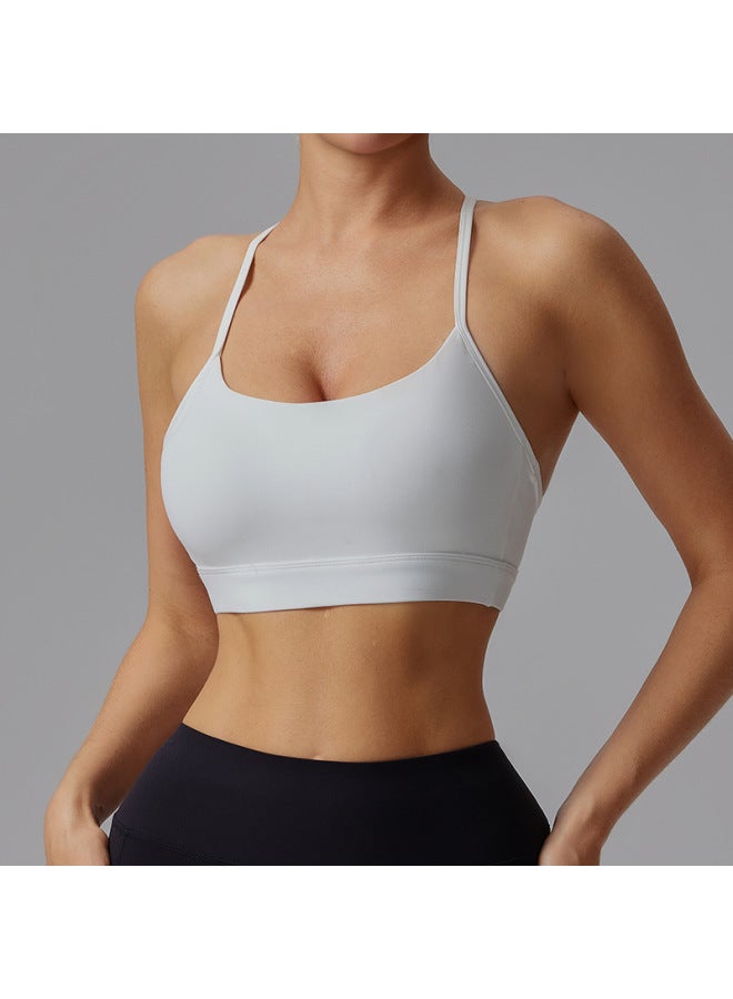 Thin Shoulder Strap Beautiful Back Sports Underwear Women's Thin Shockproof Push-up Camisole Naked-feeling Running Fitness Yoga Bra