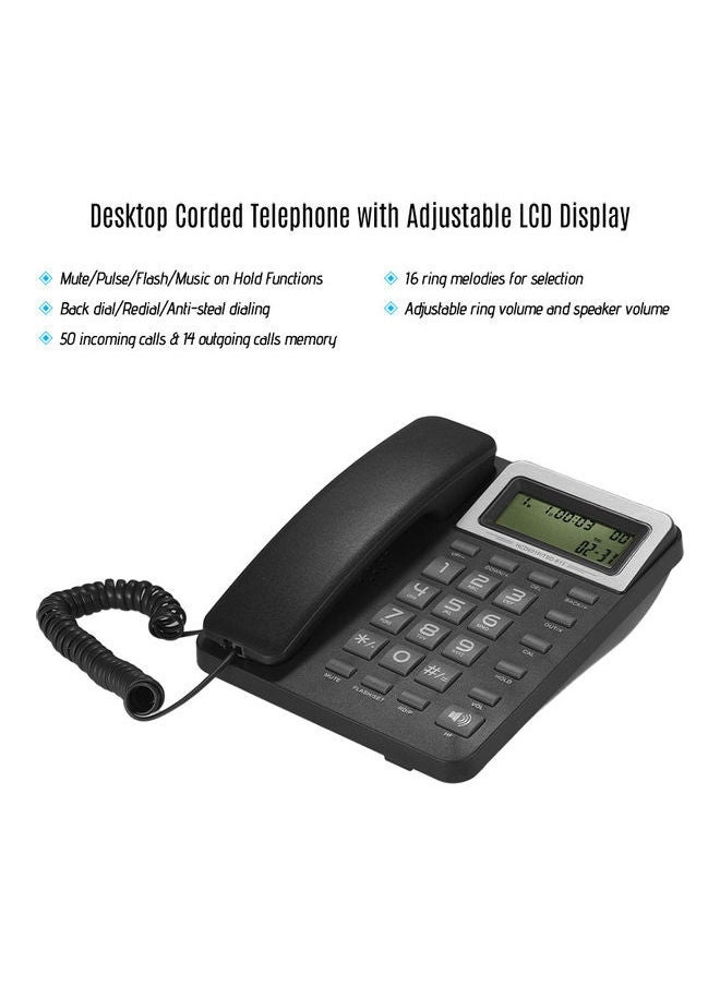 NIBEMINENT LCD Display Corded Landline Phone Black  - Image 2