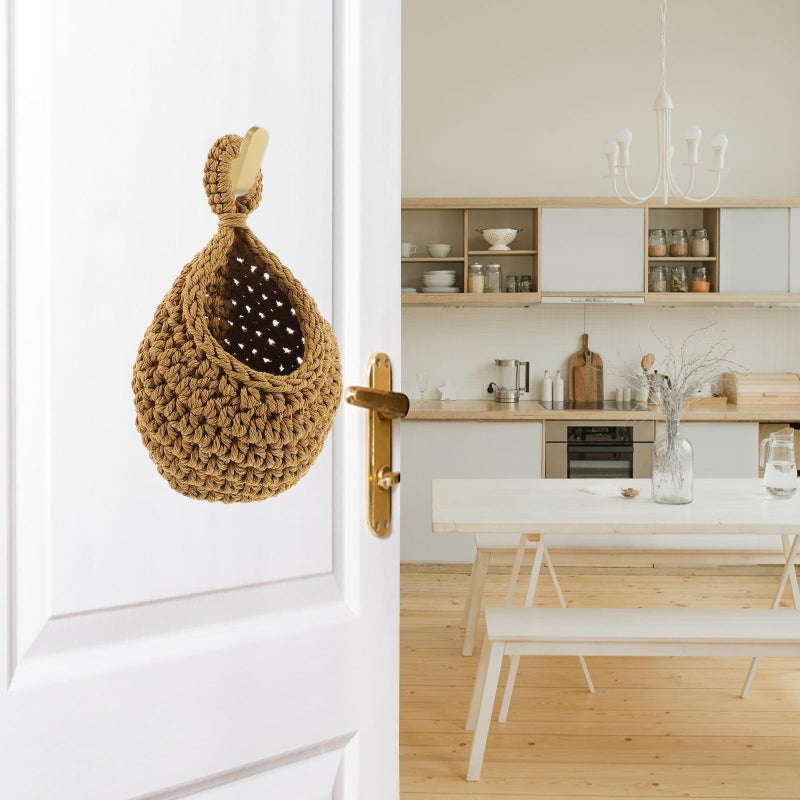 Cotton Rope Wall Hanging Basket Kitchen Storage Organizer For Fruits Vegetables - Image 4
