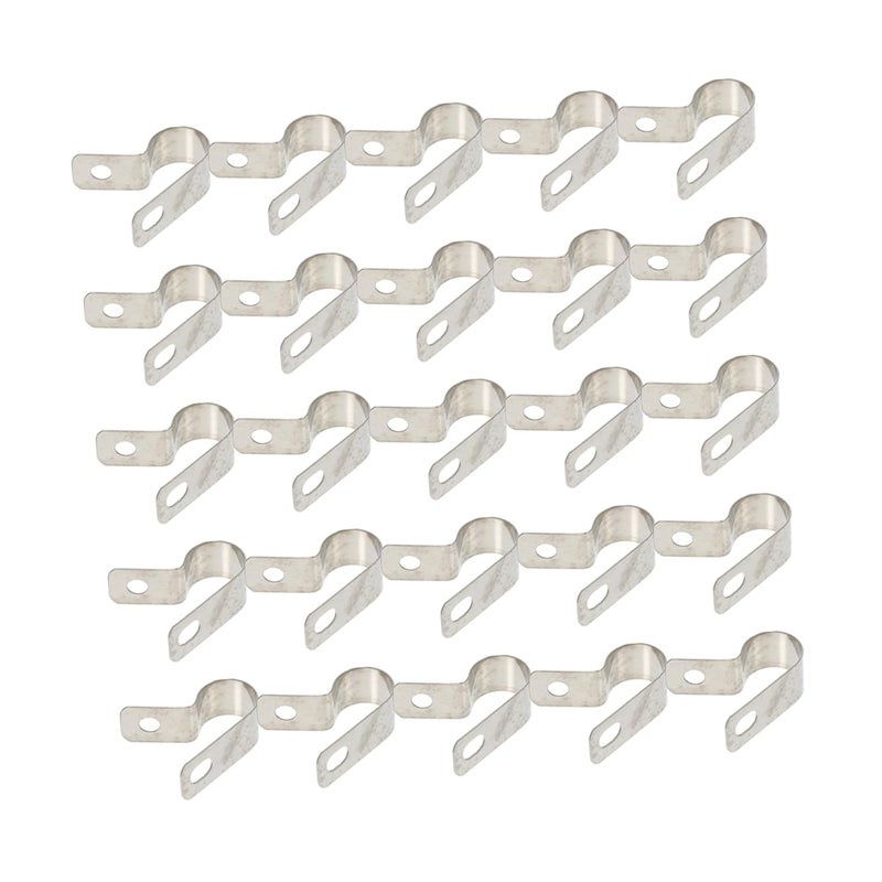 Stainless Steel R Type Cable Clamps 20 Pcs Durable Metal Wire Management Clips - Image 2