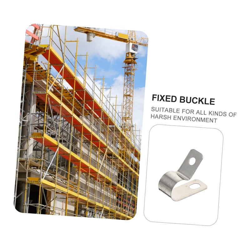 Stainless Steel R Type Cable Clamps 20 Pcs Durable Metal Wire Management Clips - Image 5