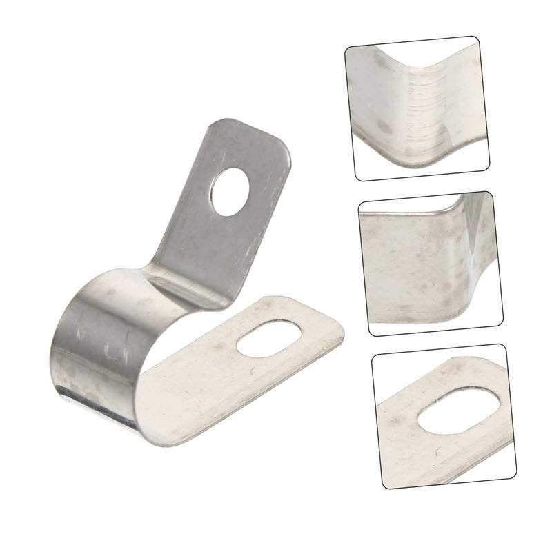 Stainless Steel R Type Cable Clamps 20 Pcs Durable Metal Wire Management Clips - Image 4