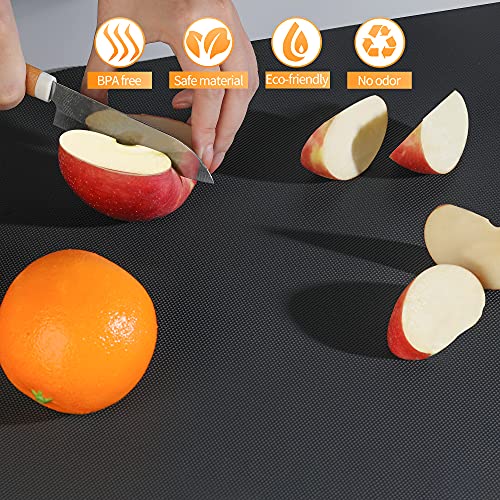 HooTown Kitchen Shelf Liner Drawer Liners NonAdhesive Refrigerator Liners Waterproof Fridge Mats with Strong Durable Kitchen Cabinets Mat for Drawers Shelves Pantry Black - Image 3