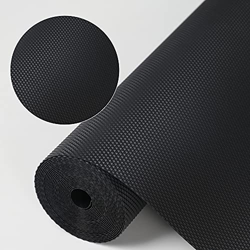 HooTown Kitchen Shelf Liner Drawer Liners NonAdhesive Refrigerator Liners Waterproof Fridge Mats with Strong Durable Kitchen Cabinets Mat for Drawers Shelves Pantry Black - Image 1