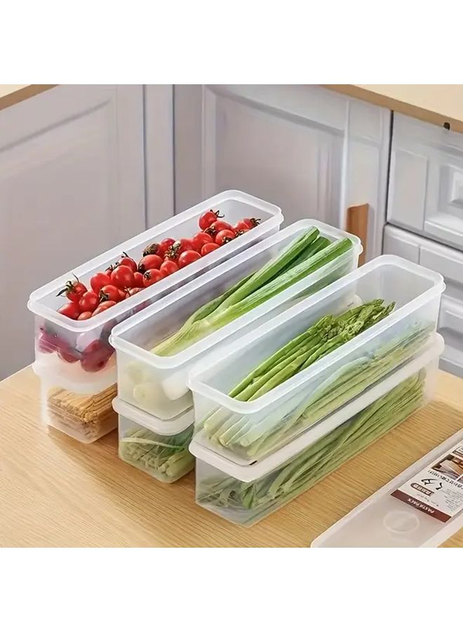 6 قطع حاويات طعام شفافة قابلة للتكديس مع أغطية سهلة التنظيف - Image 2