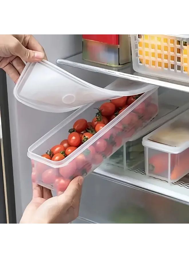 6 قطع حاويات طعام شفافة قابلة للتكديس مع أغطية سهلة التنظيف - Image 5