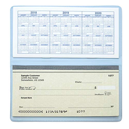 CAROUSELCHECKS Baby Blue Vinyl Checkbook Cover, Top Tear Personal Vinyl Checkbook Cover - Image 2
