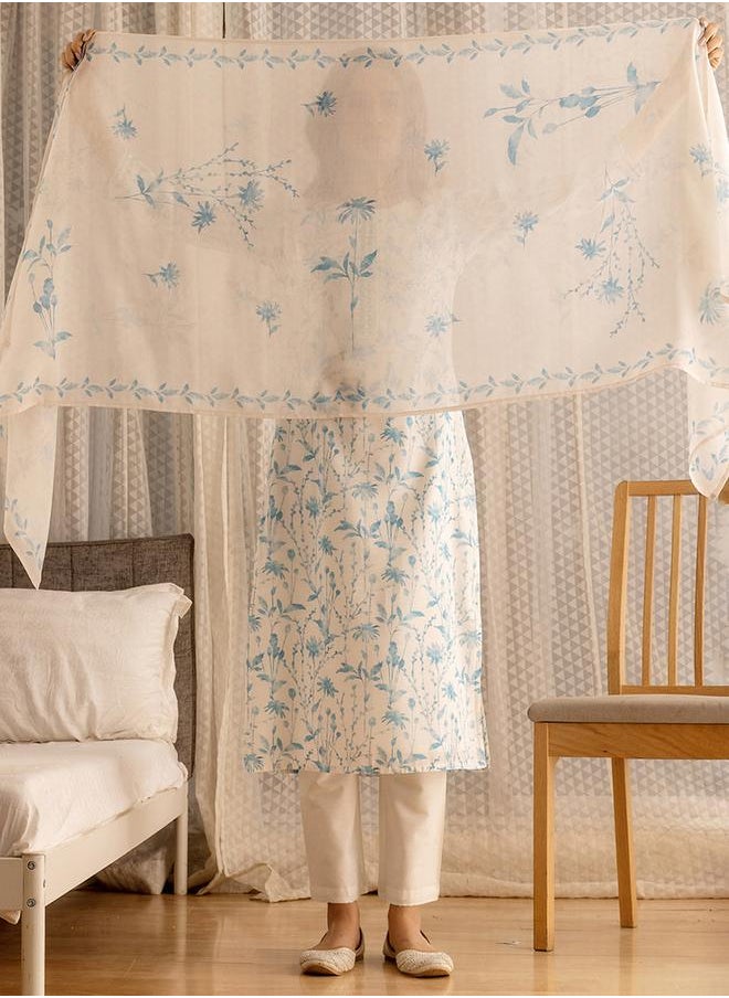DW Floral Printed Embroidered Kurta and Trousers with Dupatta Set by Styli  - Image 3