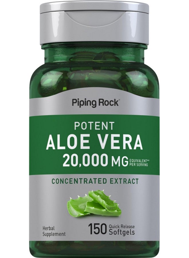 Piping Rock Aloe Vera Capsules 20000mg | 150 Softgels | Concentrated Extract Supplement | Non-GMO, Gluten Free - Image 1