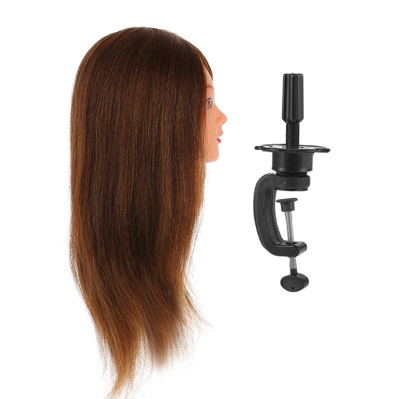 ZJchao Mannequin Head, Mannequin 24 Inch Real Human Mixed with Synthetic Fiber Training Head, Hairdressing Tool with 1 Hairdressing and 1 Holder for for Styling - Image 2