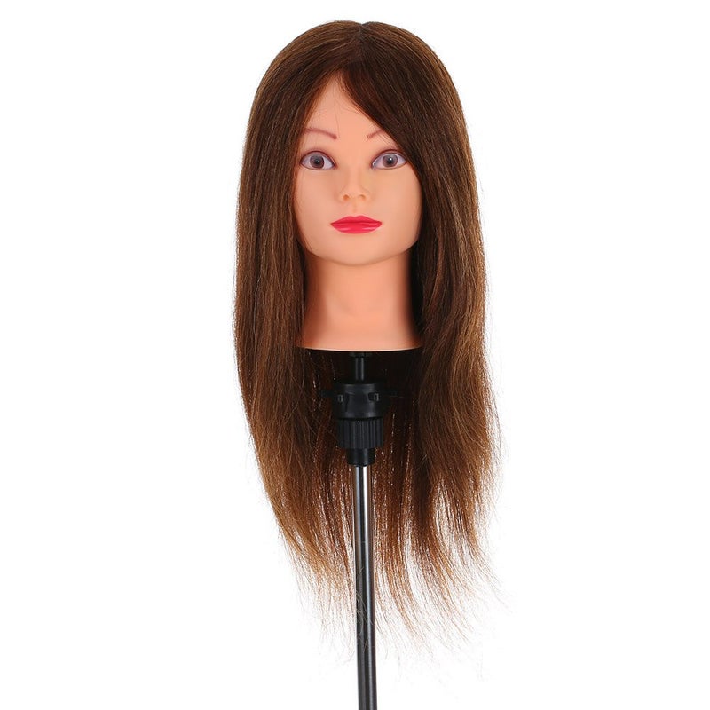 ZJchao Mannequin Head, Mannequin 24 Inch Real Human Mixed with Synthetic Fiber Training Head, Hairdressing Tool with 1 Hairdressing and 1 Holder for for Styling - Image 5