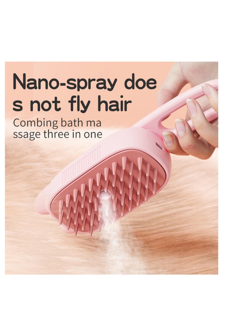 SOLARAE Pet Hair Care Tool, Hair Cleaner Brush, Gently Removes Loose Undercoat and Tangled Hair, Pet Grooming Brush-Pink, Comb for Grooming Long Haired & Short Haired Dogs, Cats, Rabbits, & More - Image 5