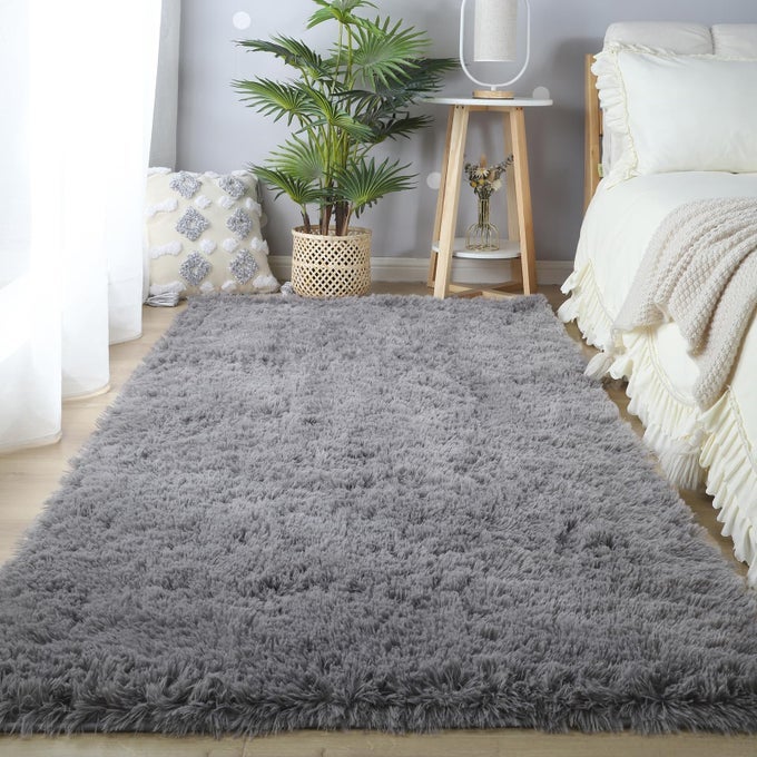 GREY SHAG RUGS FOR BEDROOM 5X7 SOFT SHAG PLUSH AREA RUG FOR LIVING ROOM FUZZY MODERN GRAY NONSKID SHAGGY CARPET FOR BOYS KIDS PLAYROOM DORM