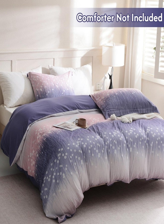 LONAVA Blossom Twilight King Size Duvet Cover Set - 3-Piece, Gradient and Floral Abstract Design, 100% Brushed Microfiber, OEKOTEX Certified - Image 2