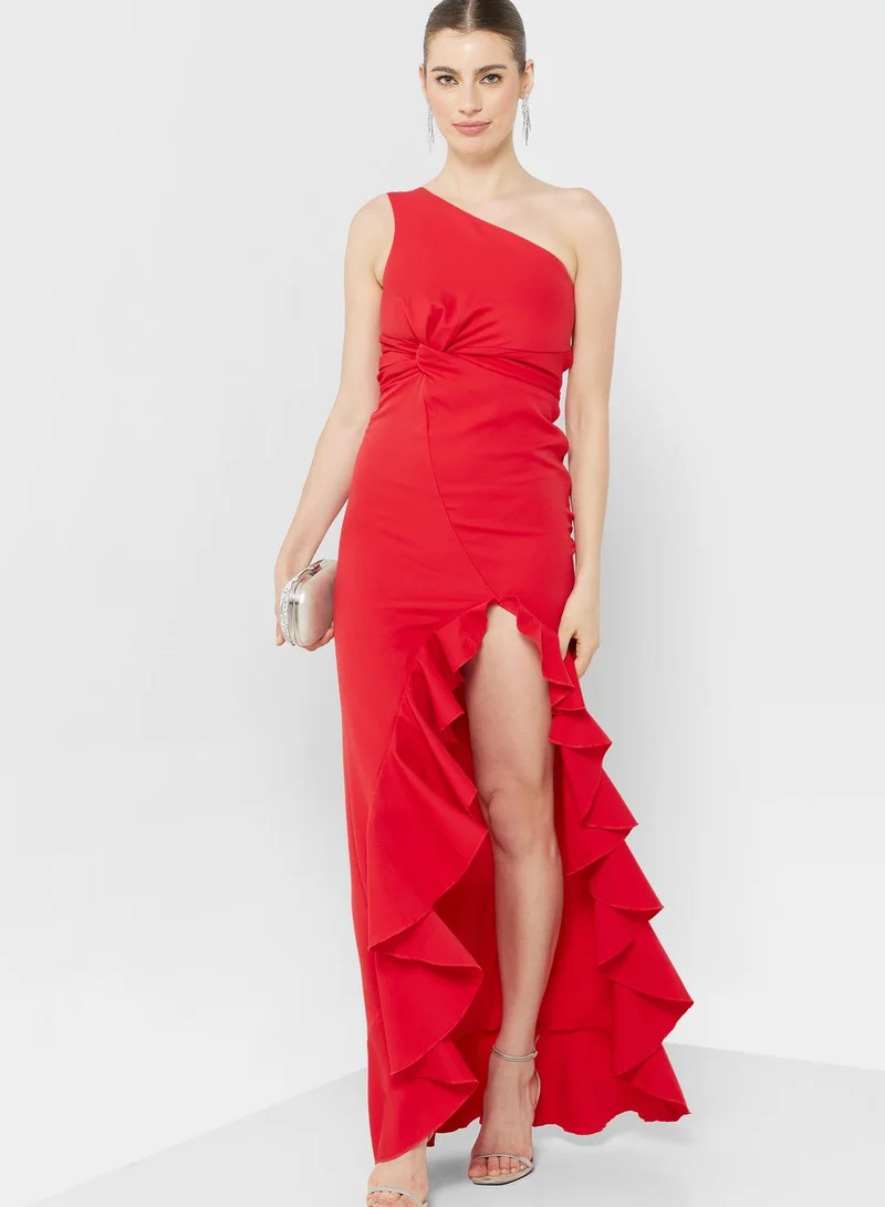 Ella Limited Edition One Shoulder Ruffle Hem Dress