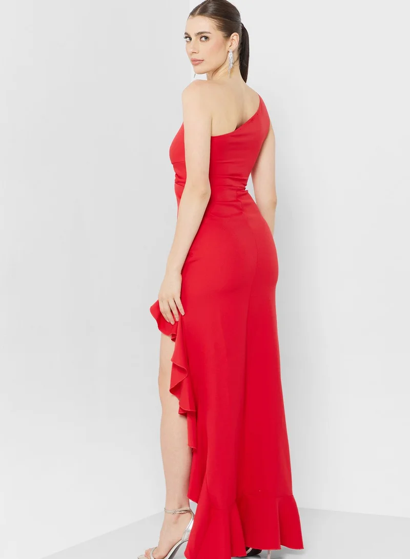 Ella Limited Edition One Shoulder Ruffle Hem Dress