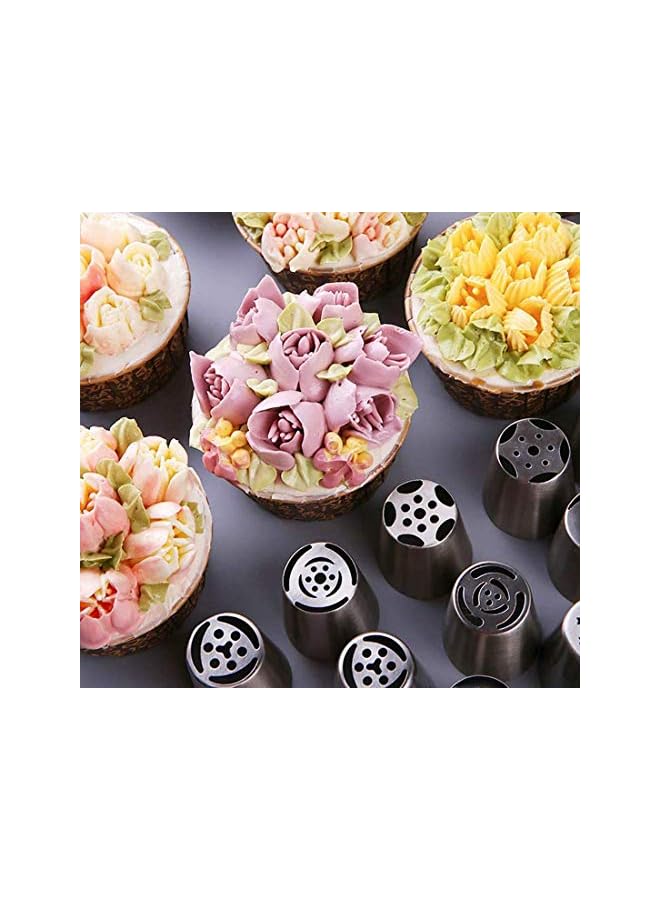 Raxoom Cake Decorating Tips, 27 Pcs Set Nozzles Stainless Steel Icing Piping Nozzles for Cake Decorating Pastry Fondant Tools Stainless Steel Icing Frosting Tips DIY Baking Tools - Image 3