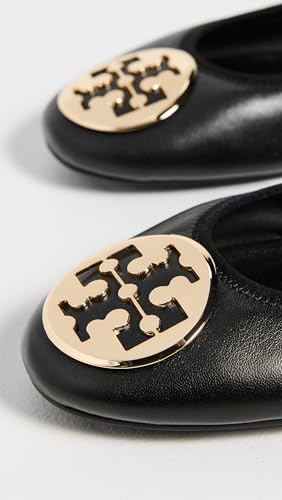 Tory Burch Women's Reva Travel Ballet Flats, Perfect Black/Gold, 10 Medium US - Image 4