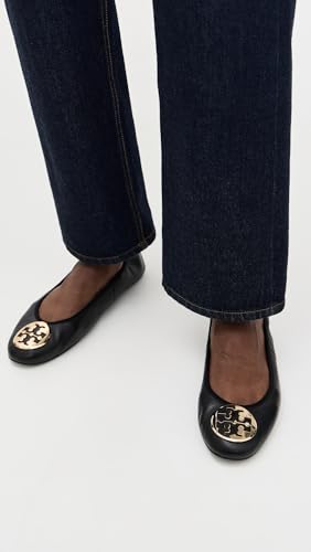 Tory Burch Women's Reva Travel Ballet Flats, Perfect Black/Gold, 10 Medium US - Image 2