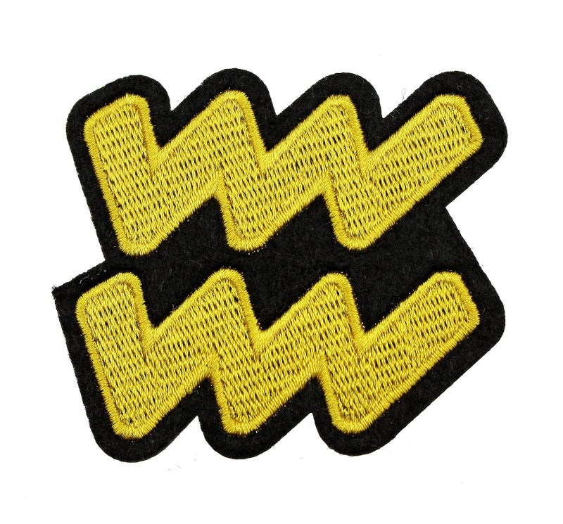 RECHERE Constellation Symbols Zodiac Embroidered Iron On Patch Applique (Aquarius) - Image 2