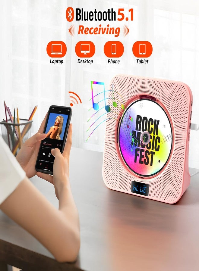 ROADOM Portable CD Player Upgraded(KC-809), ROADOM Bluetooth Speakers & FM Radio with LCD Screen, Wall Mountable CD Music Player - Image 2