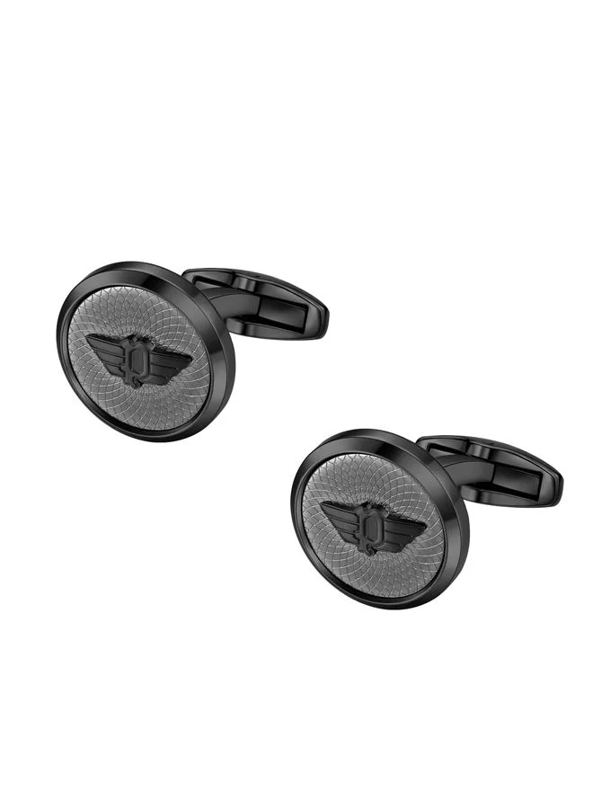 بوليس Extended Black Stainless Steel Cufflink for Men