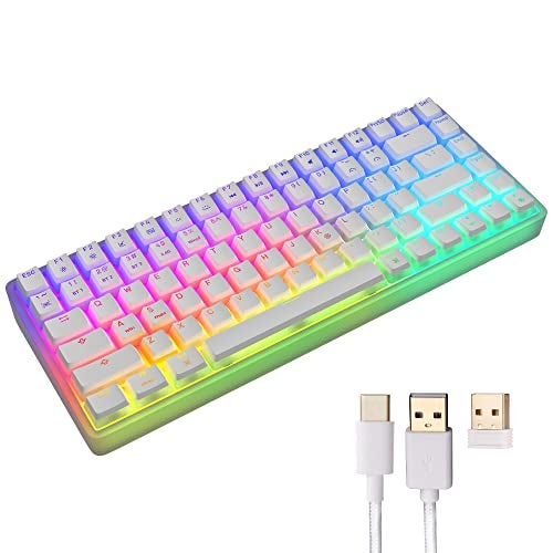 ZEBRONICS Premium Wireless Mechanical Keyboard, Outemu RED Switch, 3X Bluetooth, Hot swap, Mac, Android, Windows, Type C 1.8m Braided Cable, 2.4GHz RF, 18 RGB LED & Backlit Keys MAX Ninja 200 - White - Image 1