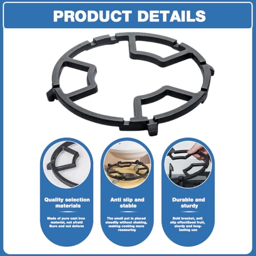 Supvox® Cast Iron Wok Ring for Gas Stove, Universal Durable Metal Kitchen Burner Stand, Gas Burner Accessorie - Image 3