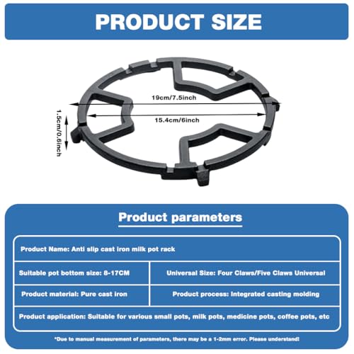 Supvox® Cast Iron Wok Ring for Gas Stove, Universal Durable Metal Kitchen Burner Stand, Gas Burner Accessorie - Image 2