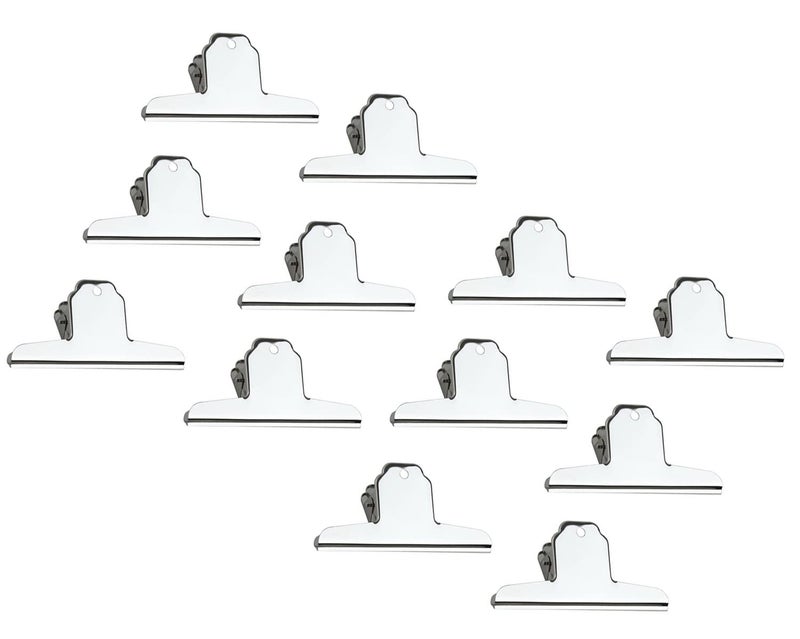 XMHF 4inch Large Bulldog Clip Silver Stainless Steel File Money Binder Clips Clamps Metal Food Bag Paper Clips for Home Office School Paper Supplies 12Pack