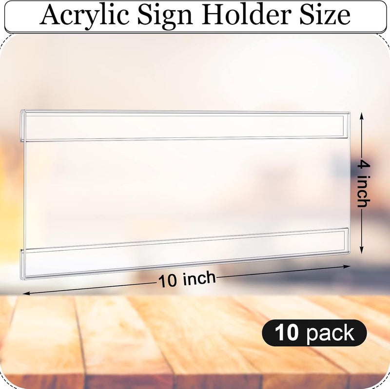 Kathfly 10 Pcs Business License Frame Clear Business Certificate Holder 10 x 4 Inch Acrylic Wall Mount Holder with Tape for Document Office Menu Display No Drilling - Image 2