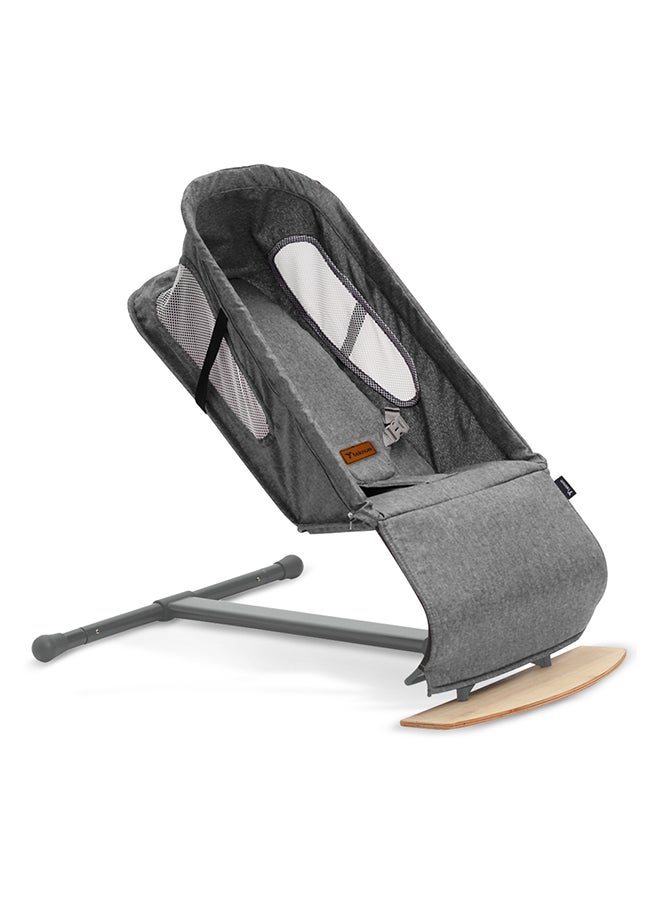 TEKNUM - TEKNUM Baby Bouncer with Grab Toys - Wooden Dark Grey - Image 1