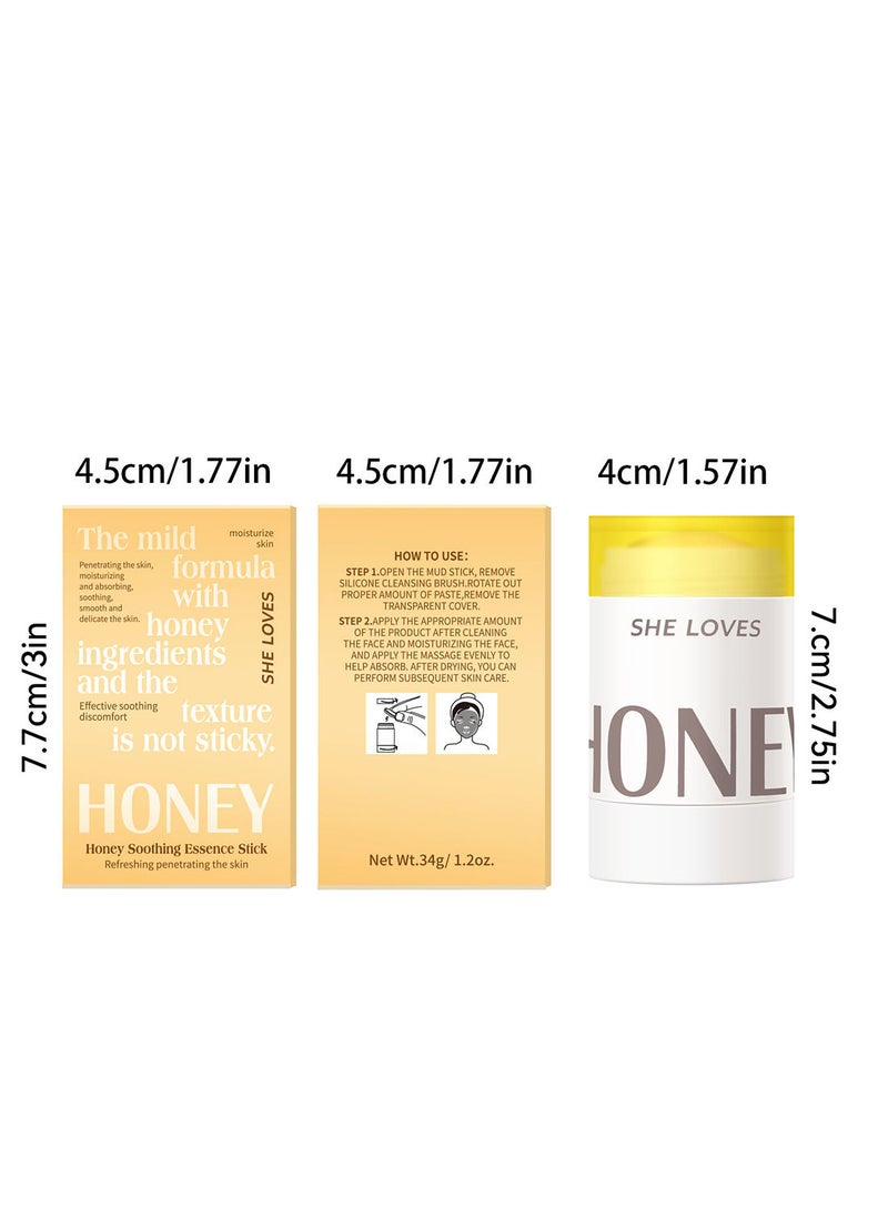 Honey Soothing Essence Stick Moisturizing Effective Soothing Refreshing Mild Penetrating to Smooth and Delicate the Skin and Sooth Redness on the Face and Neck 34g
