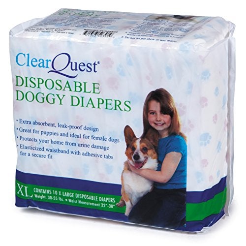 ClearQuest Disposable Doggy Diapers, 10-Count, Leakproof, Super Absorbent - Extra Large - Image 2