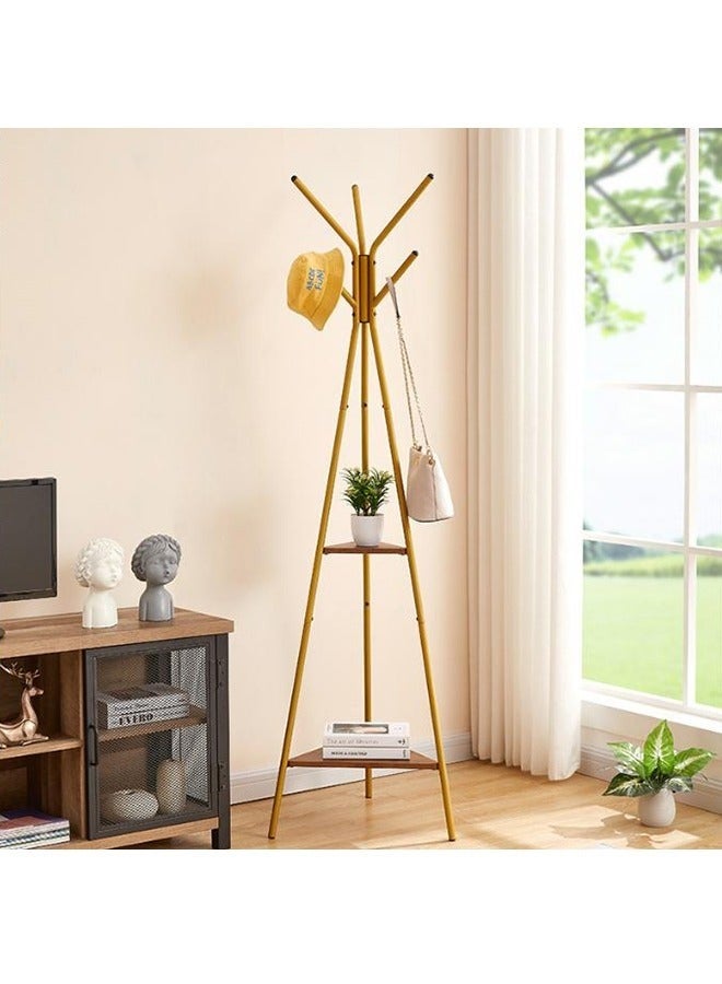 Arabest Modern Independent Three Pronged Metal Hanger, Coat-Rack, Coat Hanger Stand, Hall Tree with 2 Shelves, Easy Assembly for Office Living Room Bedroom - Image 1