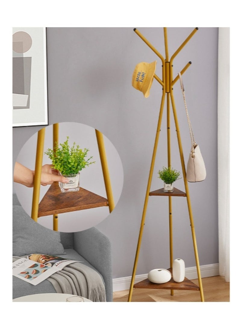 Arabest Modern Independent Three Pronged Metal Hanger, Coat-Rack, Coat Hanger Stand, Hall Tree with 2 Shelves, Easy Assembly for Office Living Room Bedroom - Image 4