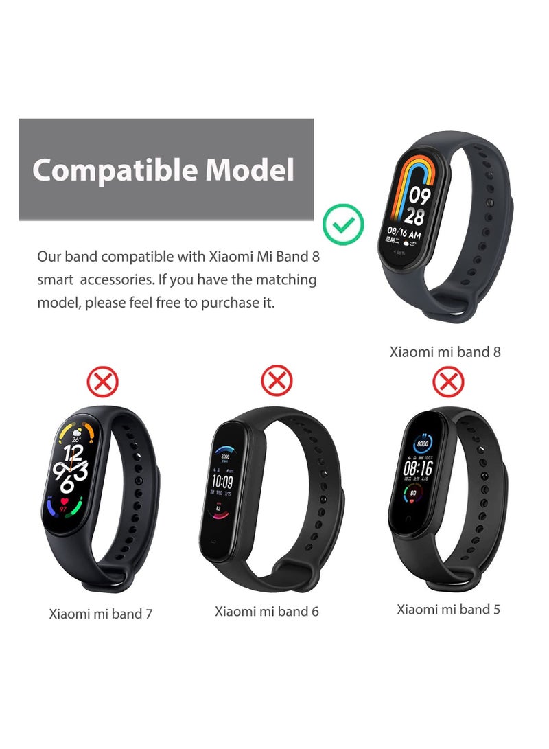 O Ozone (Pack of 2) Leather Straps Compatible with Xiaomi Smart Band 10/9/8, Replacement Watch Wrist Band Bracelet Accessories for Women Men - Black/Brown - Image 2