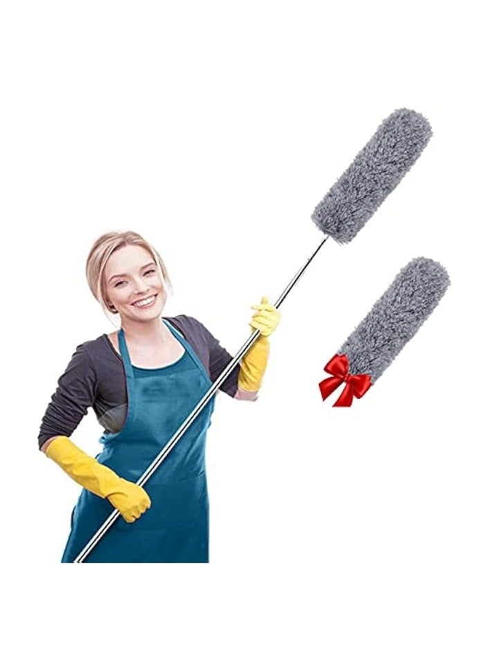 Green Tiger Long Microfiber Duster Broom Long Extension Pole (30 to 100 inches) Scratch-Resistant Cover, Bendable, Washable, Lint Free Feather Dusters for Cleaning Roof Blinds Ceiling Fan,Cobwebs Brush - Image 1