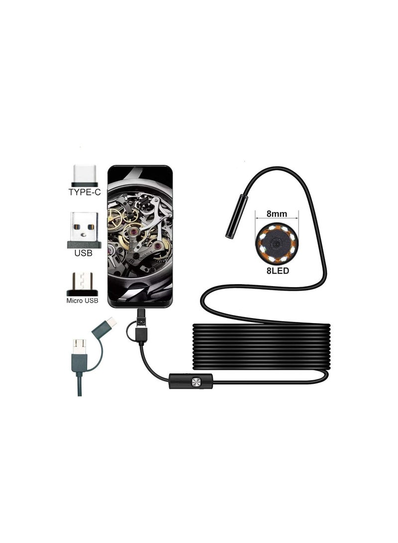 GGOOT Industrial Endoscope, 8.0mm Home Drain Snake Camera, 1080P HD USB, IP8 Waterproof, with 6 LED Lights, for Android, PC, Smartphone, Samsung, Tablet  - Image 1