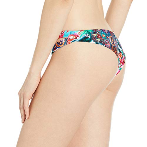 Luli Fama Women's Like A Flame Strapped Front Low Rise Bikini Bottom, Multi, XS - Image 3