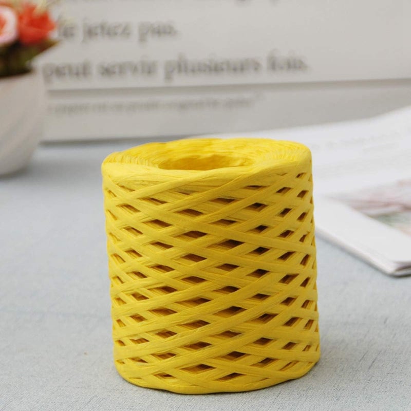 AUDBUA 200m Raffia Paper Craft Ribbon Packing Paper Twine,Package Wedding DIY Wrapping Natural Decoration String Rope Raffia Ribbon Cord(Dark Blue) - Image 2