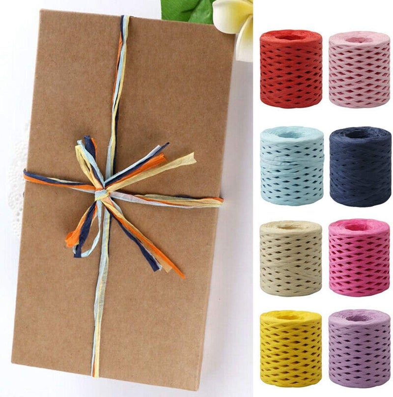 AUDBUA 200m Raffia Paper Craft Ribbon Packing Paper Twine,Package Wedding DIY Wrapping Natural Decoration String Rope Raffia Ribbon Cord(Dark Blue) - Image 3