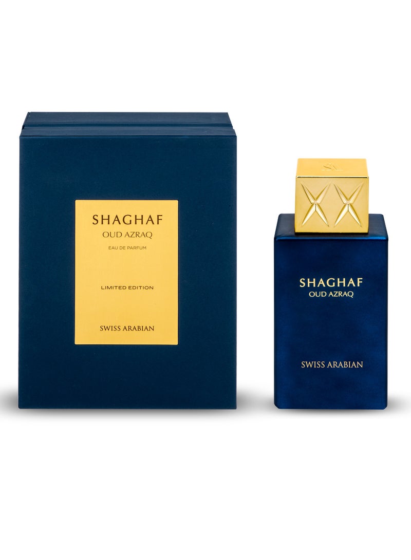 Shaghaf Oud Azraq Eau de Parfum by Swiss Arabian - A Luxurious Oriental Fragrance for Unisex - 75ml Spray