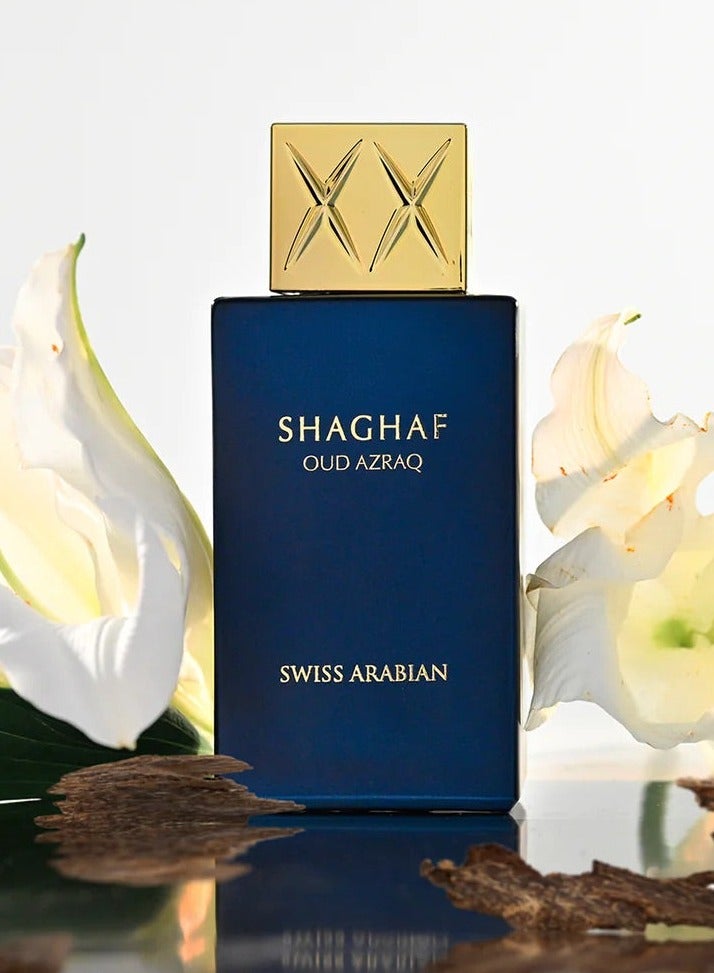 Shaghaf Oud Azraq Eau de Parfum by Swiss Arabian - A Luxurious Oriental Fragrance for Unisex - 75ml Spray