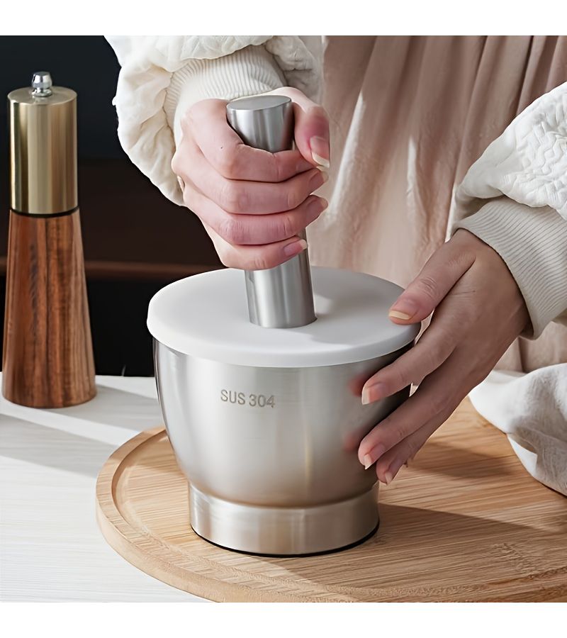 304 Stainless Steel Garlic Masher Large Manual Press Grinder - Image 2