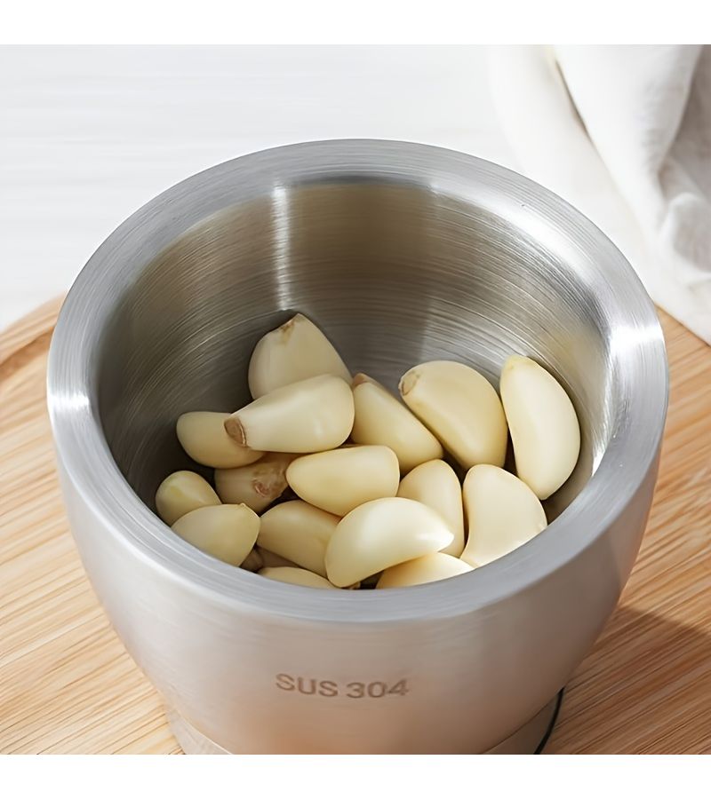 304 Stainless Steel Garlic Masher Large Manual Press Grinder - Image 1