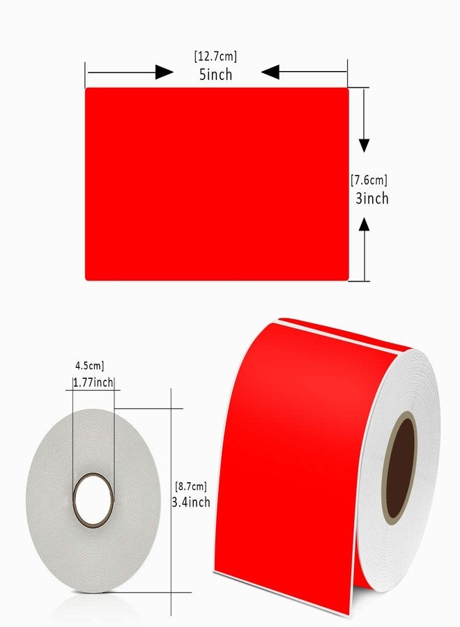 PARLAIM 3 X 5 Inch 250 Per Roll Rectangle Inventory Color Coding Labels,Roll Square Label Stickers for Home Red - Image 2