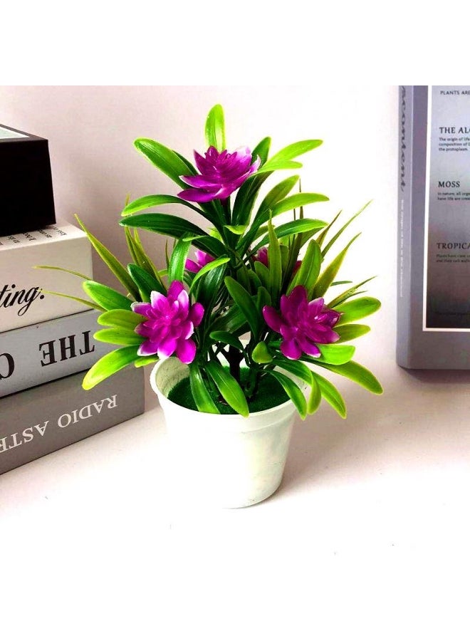 Small Artificial Bonsai Tabletop Home Decoration 5pcs Lotus Fake Flower 