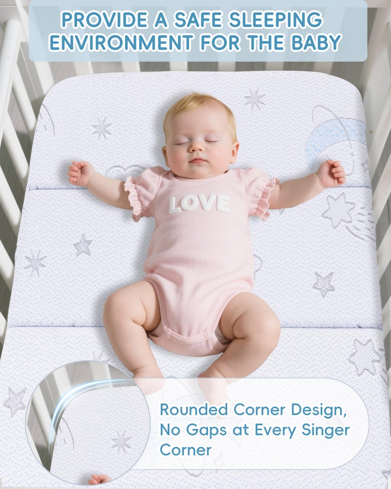 VRSHOAT Trifold Pack and Play Mattress 38"x26", Double-Layer Pack N Play Mattresses for Baby Toddler with Waterproof Washable Breathable Cover, Portable Mini Crib Mattress for Playpen - Image 5